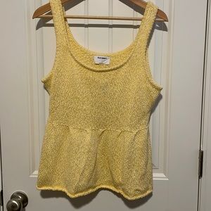 Yellow knit top size large new with tags